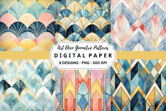 Download Art Deco Geometric Patterns Background - Background Collection