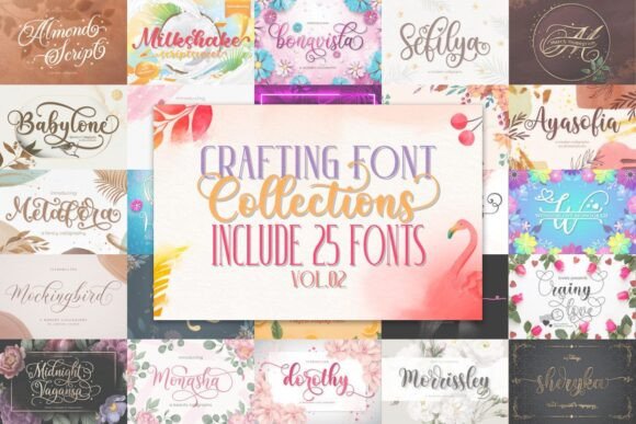 Download Crafting Font Bundle Vol.02 - Crafting font Collection