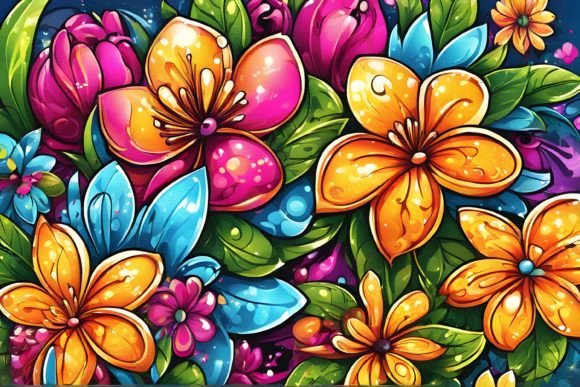 Download Floral Graffiti Background - Background Collection