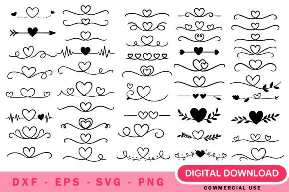 Download Heart Text Divider SVG Bundle - Text Collection
