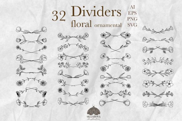 Download Floral Text Dividers SVG PNG EPS - Text Collection