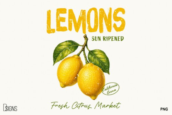 Download Retro Lemon Vintage Summer Fruit PNG - Vintage Collection
